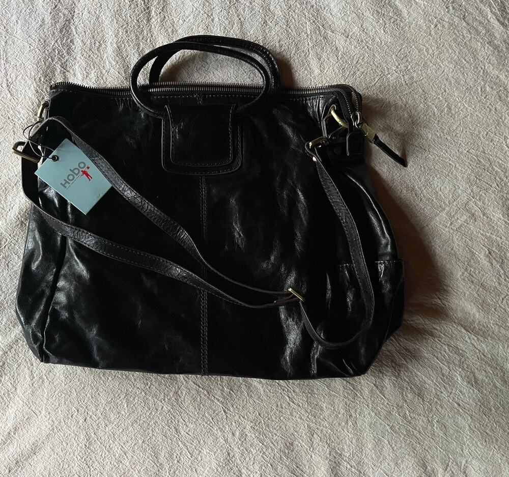 HOBO Sheila Leather Shoulder Bag Black NWT